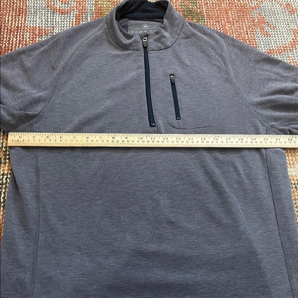 Free Fly Performance Quarter Zip Pullover Gray/Blue Size M - Picture 5 of 8